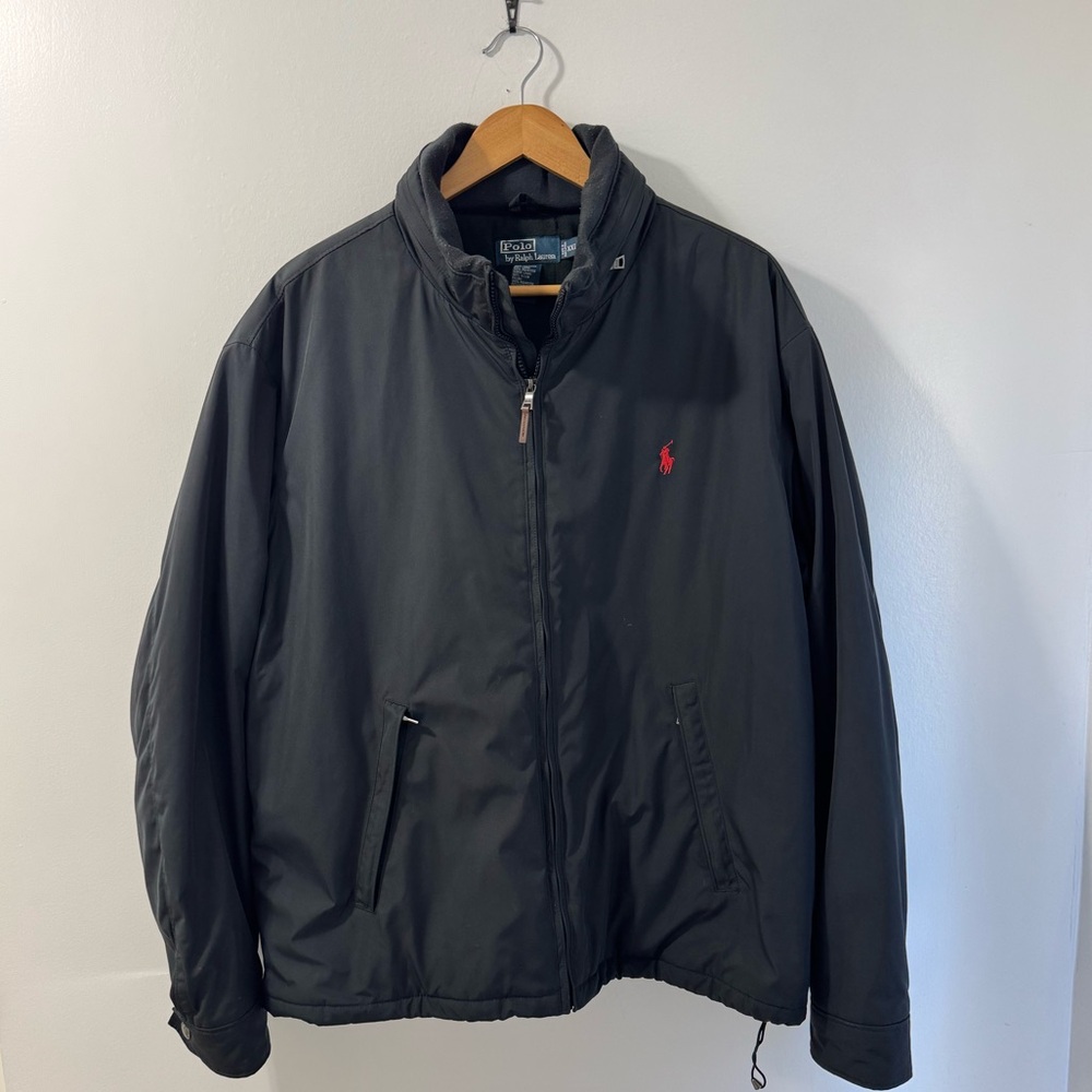 Polo by Ralph Lauren Men’s Black Fleece Lined Bomber Jacket, XXL, Winter Warm,